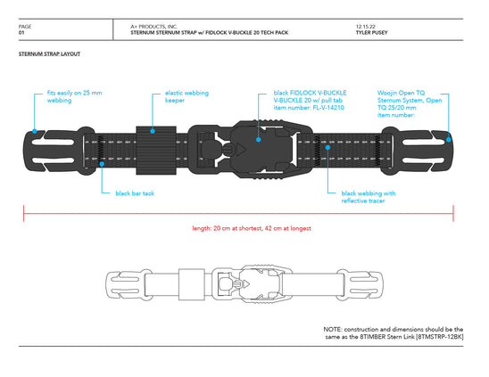 20 mm Sternum Strap Design Tech Pack with FIDLOCK V-BUCKLE 20 (Digital Download)