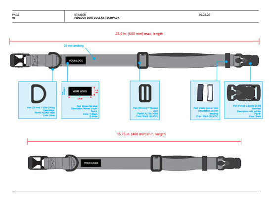 FIDLOCK V-BUCKLE 25 Dog Collar Tech Pack — Vector Assets Download (Digital Download)
