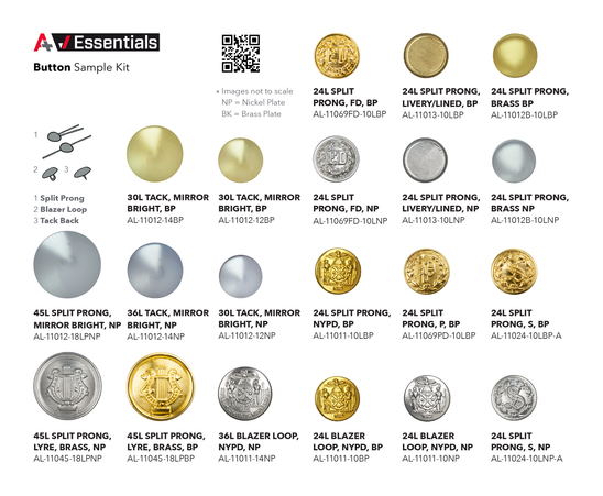 Steel Button Sample A+ Essential Button Sample Kit • A+ Products, Inc.