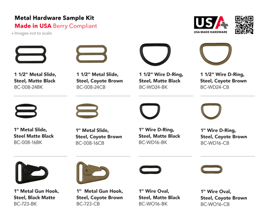 USA+ Metal Hardware Sample Kit - Made in USA, Berry Compliant